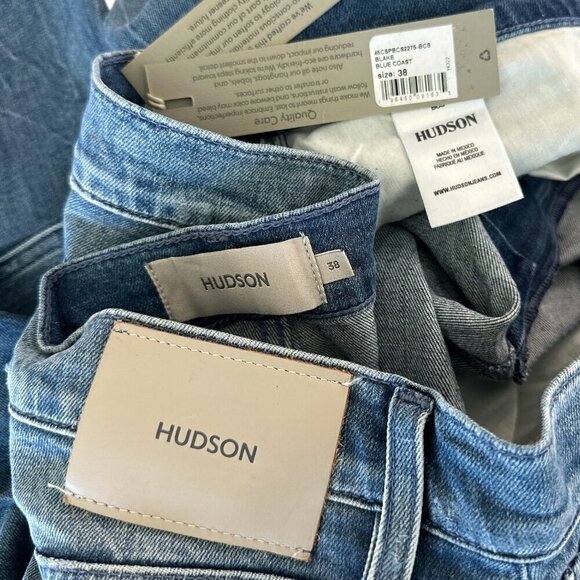 Hudson Blake Slim Straight Fit Jeans in Blue Coast Stretch Denim New NWT 38 - Picture 6 of 6